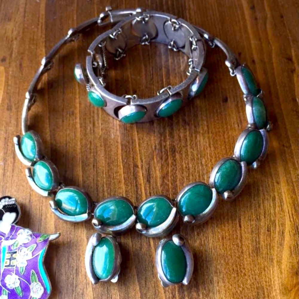 RARE Antonio Pineda Signed Aventurine in 970 Sterling